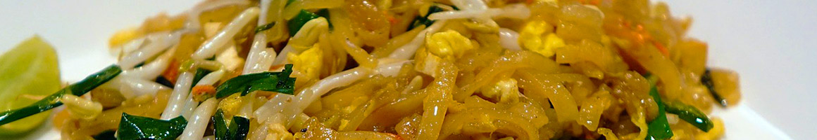 Eating Thai at Ginger Thai Express restaurant in Dallas, TX.